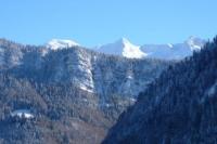 De la terrasse vue sur les Aravis